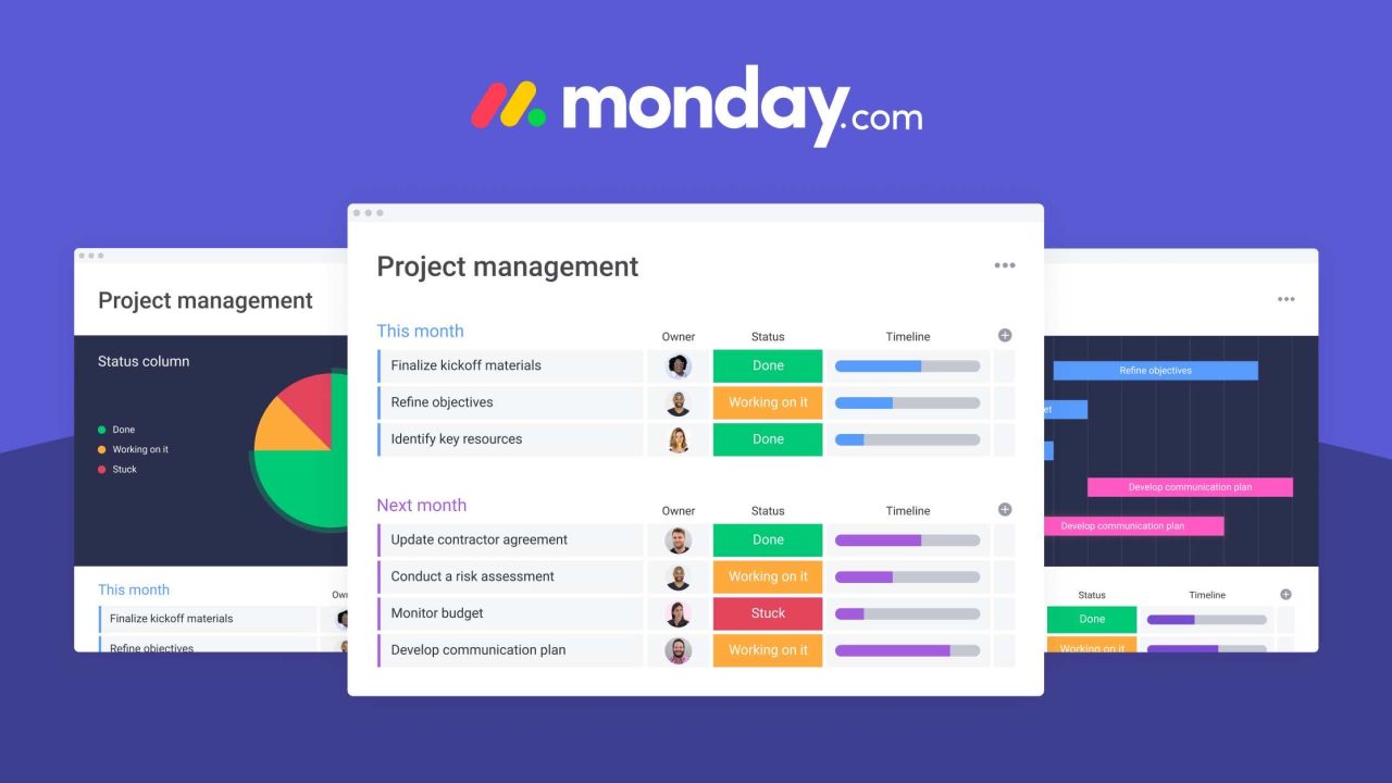 Projectmanagement dashboard met status- en tijdslijnvergelijking