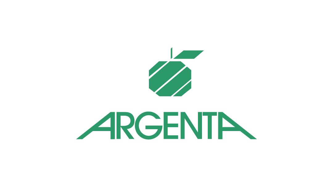 Logo van Argenta met gestileerde appel.