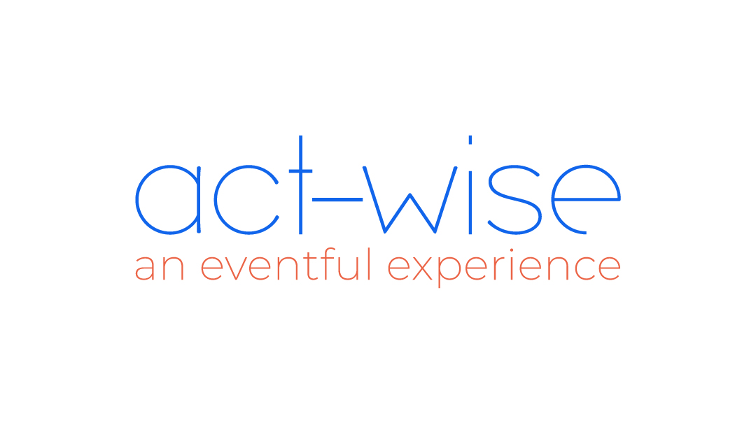 Act-Wise evenementenlogo met slogan 'an eventful experience'